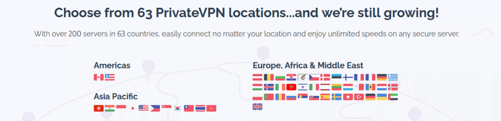 PrivateVPN Servers