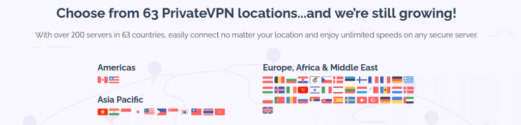 PrivateVPN Servers