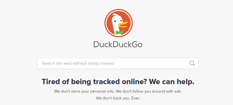 DuckDuckGo Search page