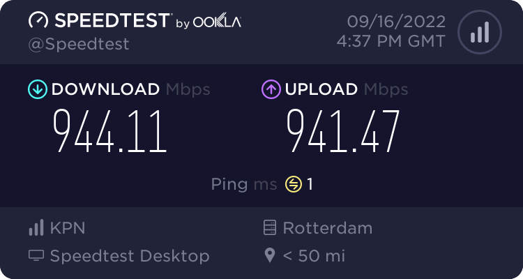 1 Gbps internetverbinding