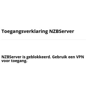 NZBServer geblokkeerd