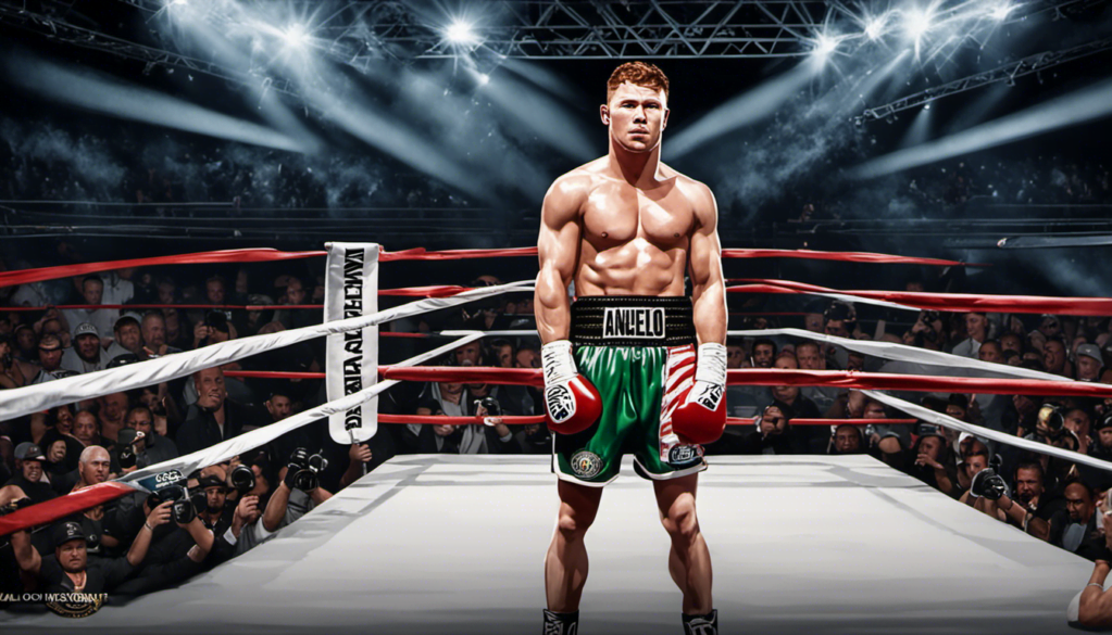 An image capturing the intensity of Canelo Alvarez's journey towards unifying the super middleweight divisions