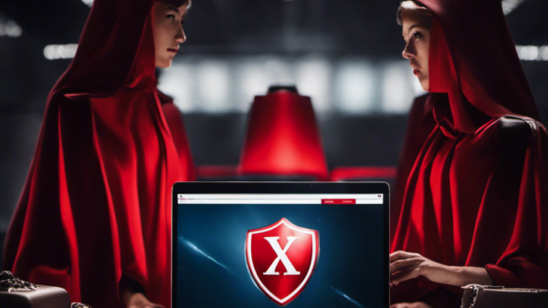 a user on a laptop, surrounded by a shield symbolizing protection